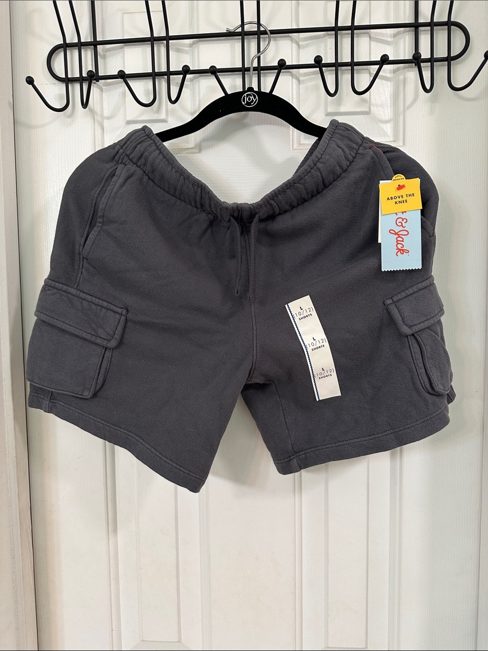 Cat & Jack Girls Charcoal Cargo Knit Shorts